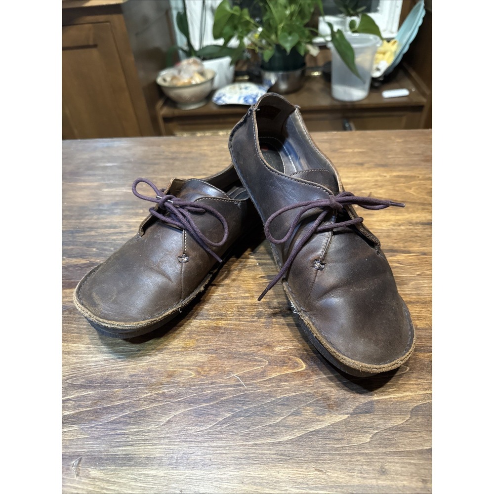 Clarks Unstructured Janey Mae Oxford Shoe Women Brown Leather Moccasins 11